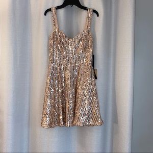 Lulus Sequin Dress, Pink/Peach/Rose Gold